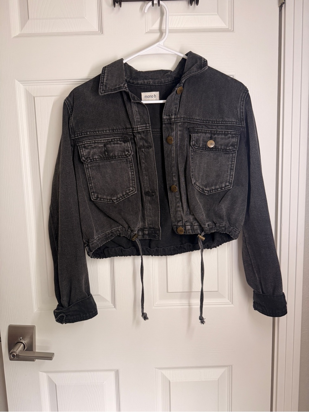 Black denim cropped jacket
